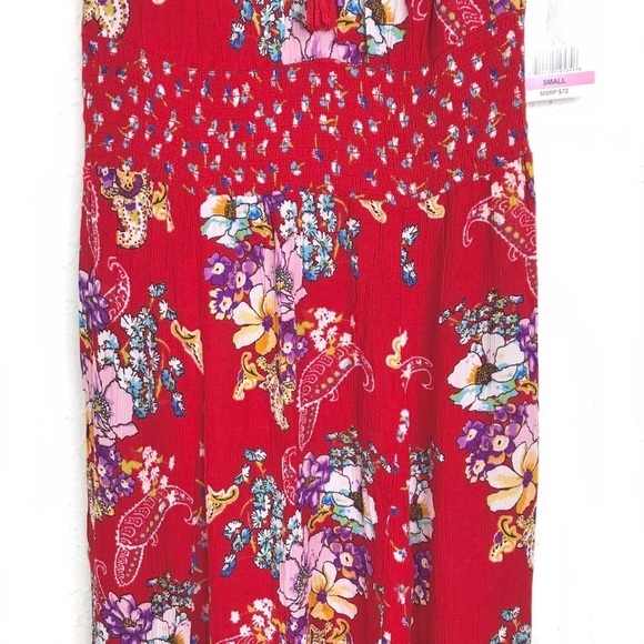 Bila Bohemian Ruffled Handkerchief Maxi Dress Floral Smocked SIZE SMALL NWT - Picture 6 of 16